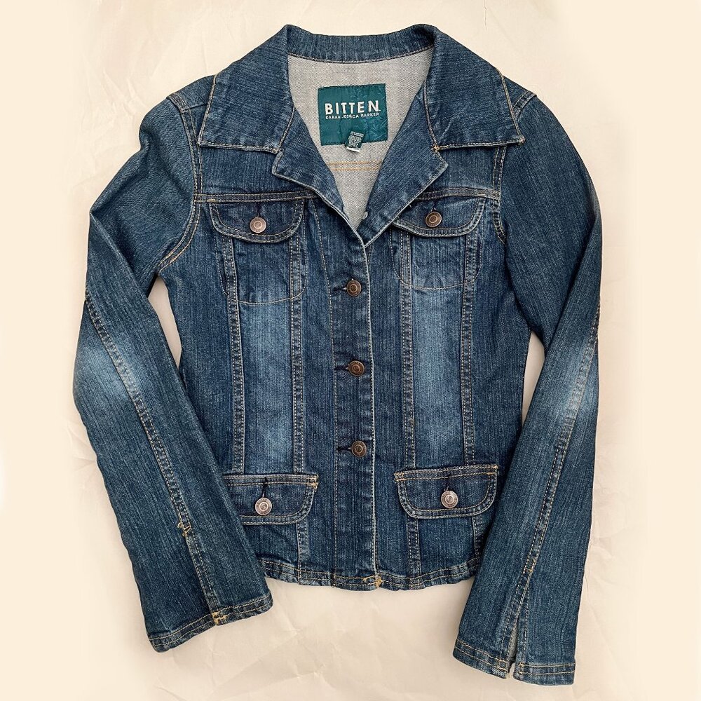 Y2K NWOT Bitten by Sarah Jessica Parker Medium-Wash Denim Jacket Size S